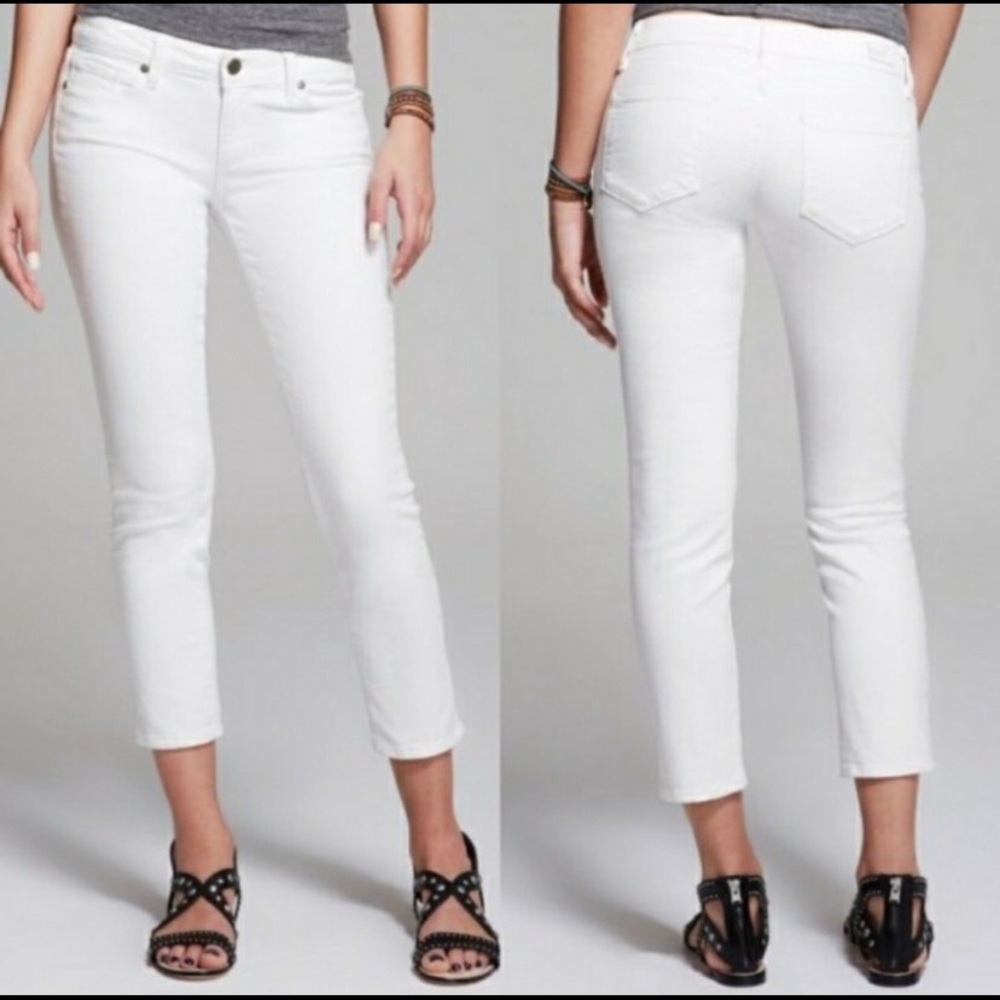 Bright White Paige Kylie Crop Jeans